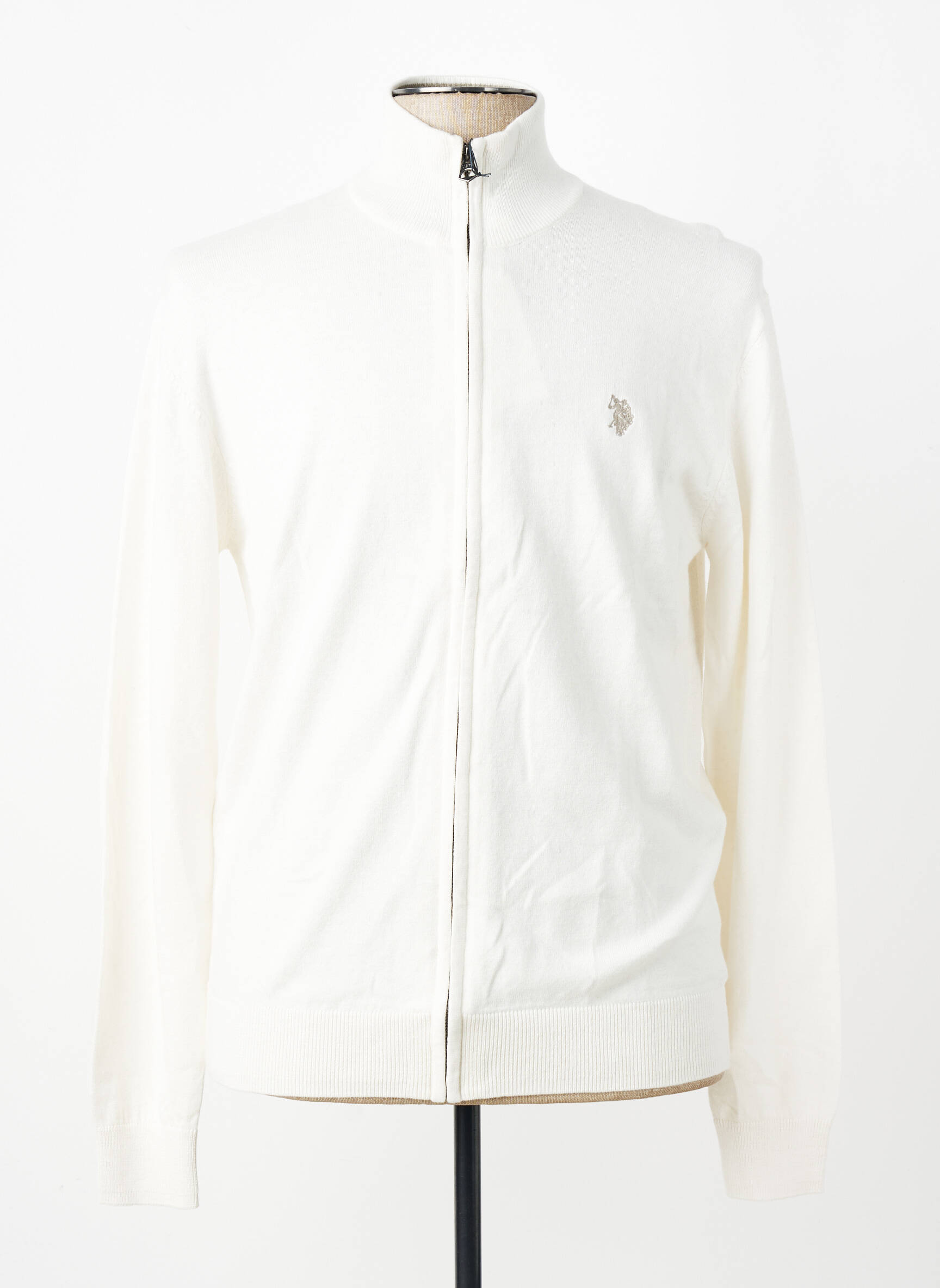 Gilet manches longues maille fine beige U.S. POLO ASSN homme