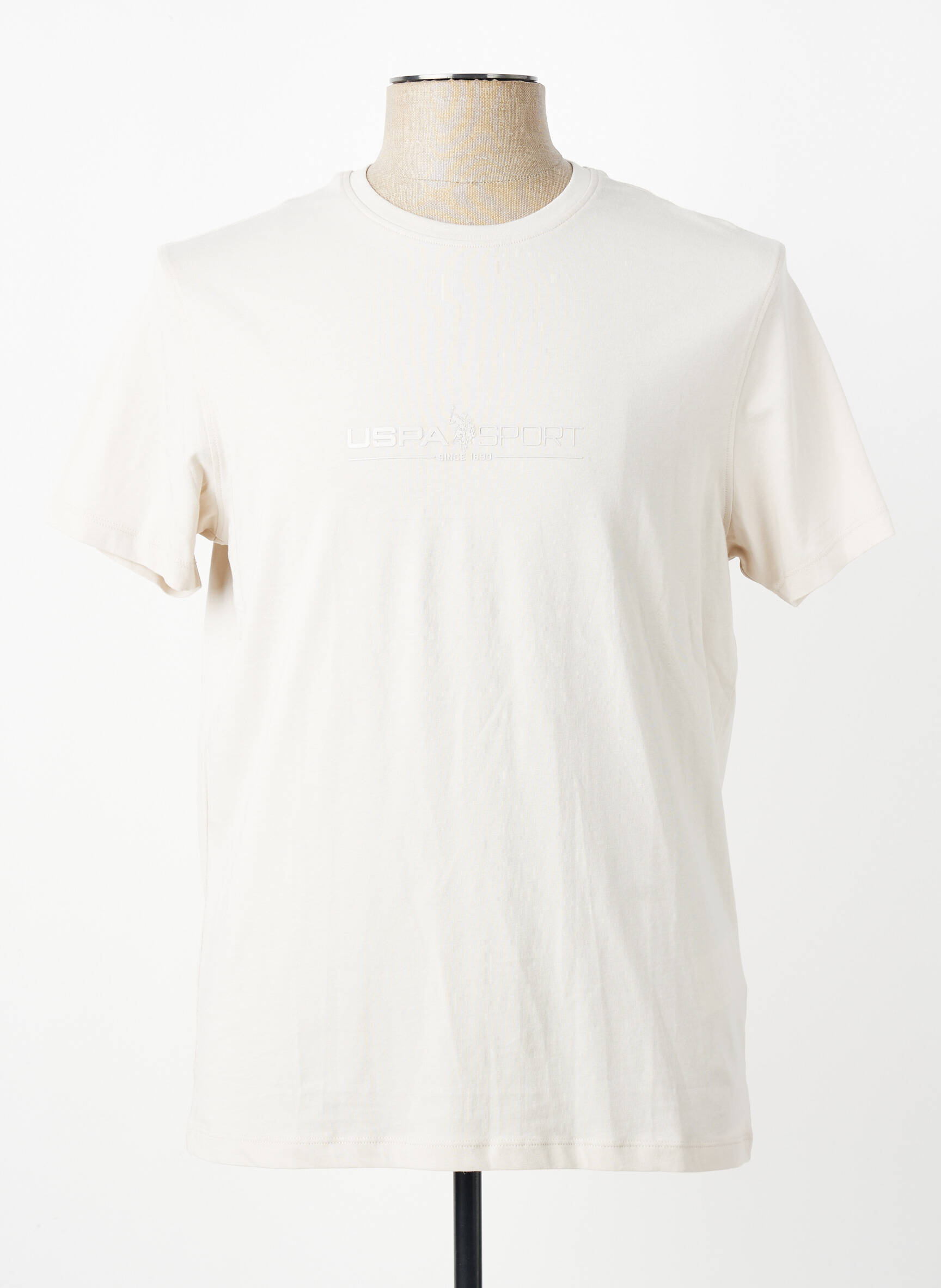 T-shirt broderie manches courtes beige U.S. POLO ASSN homme