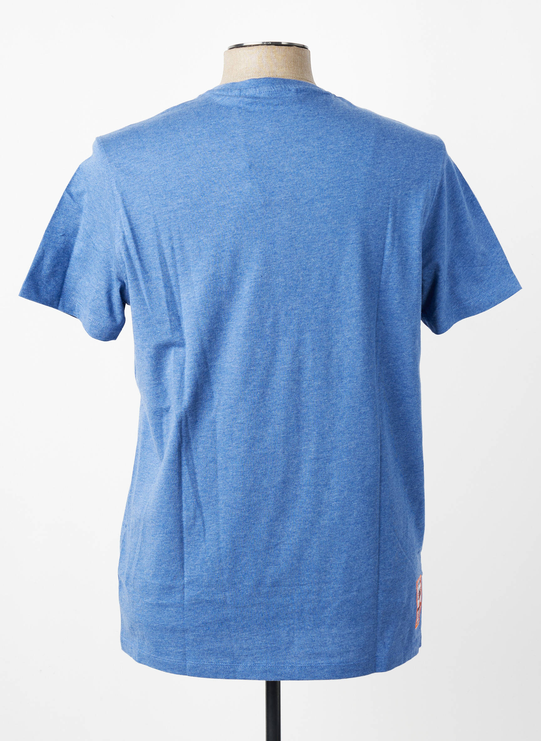 T-shirt tissage chiné manches courtes bleu U.S. POLO ASSN homme