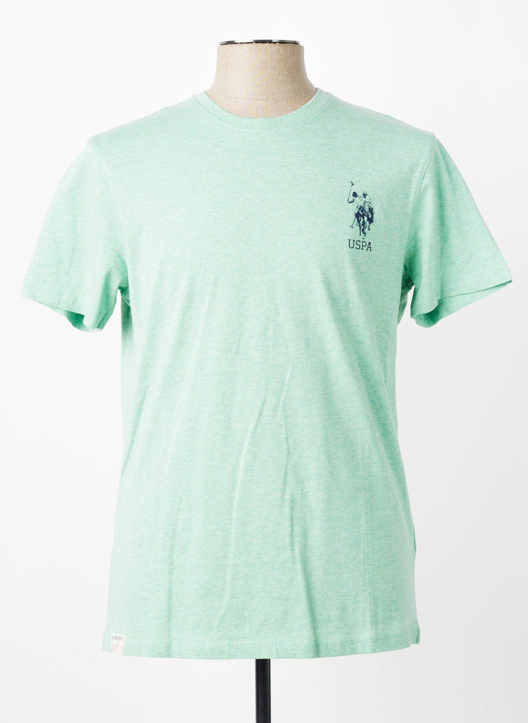 T-shirt tissage chiné manches courtes vert U.S. POLO ASSN homme