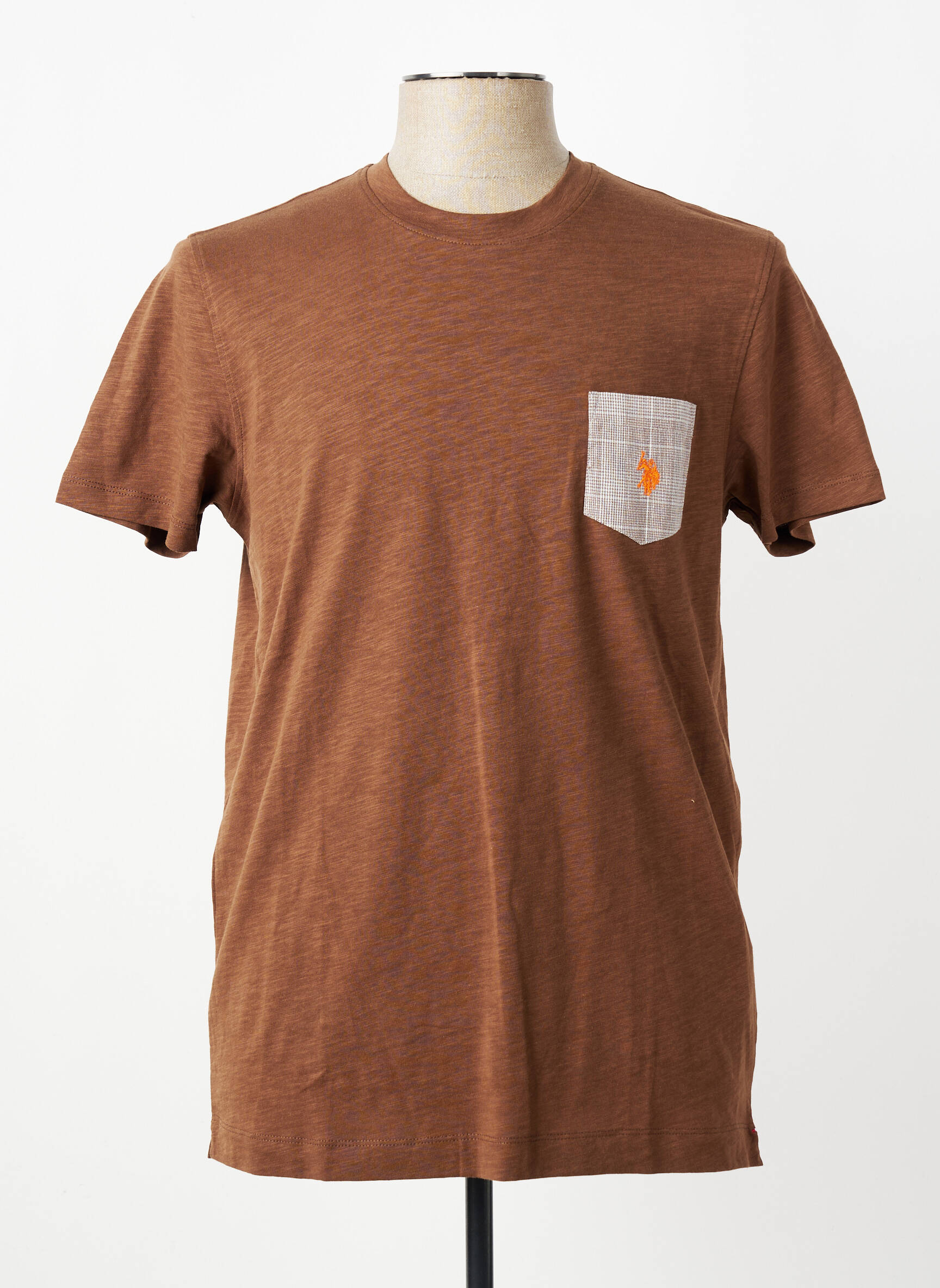 T-shirt coupe cintrée manches courtes marron U.S. POLO ASSN homme