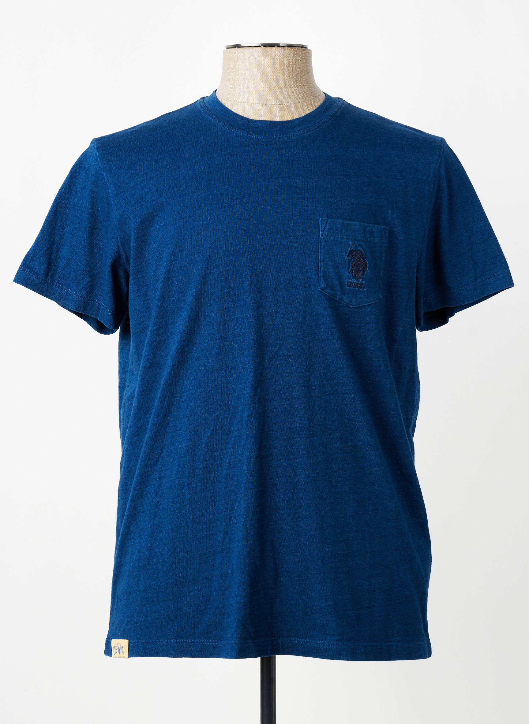 T-shirt tissage chiné manches courtes bleu U.S. POLO ASSN homme