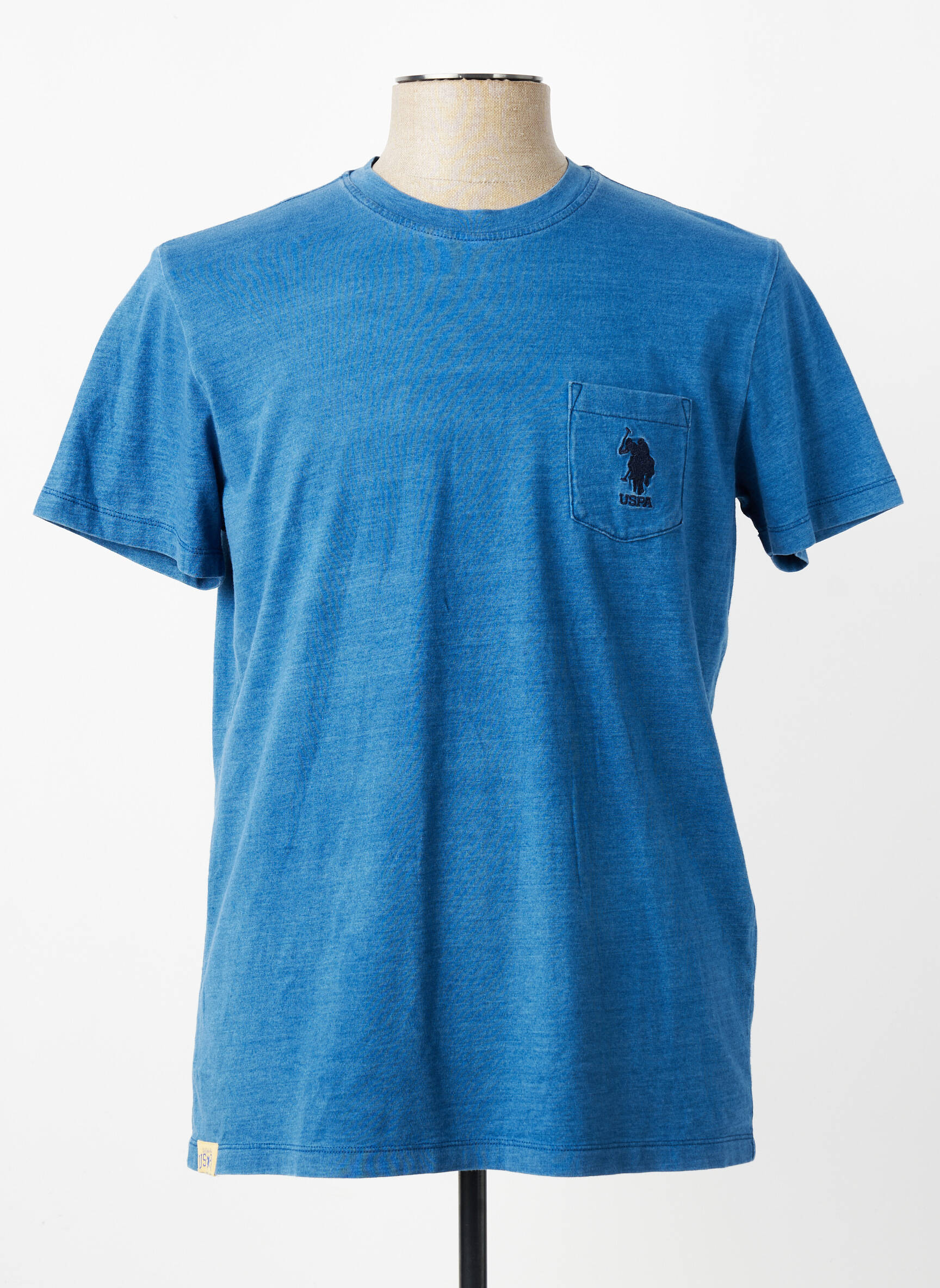 T-shirt tissage chiné manches courtes bleu clair U.S. POLO ASSN homme