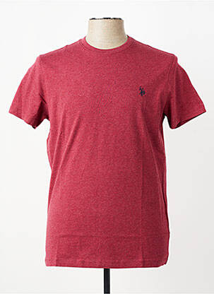 T-shirt tissage chiné manches courtes rouge U.S. POLO ASSN homme