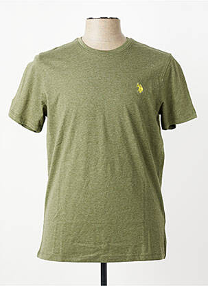 T-shirt tissage chiné manches courtes vert U.S. POLO ASSN homme