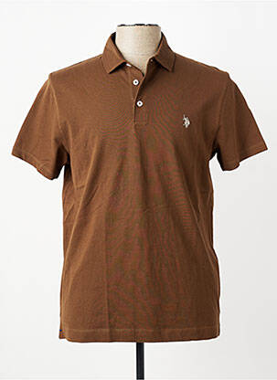 Polo stretch manches courtes marron U.S. POLO ASSN homme