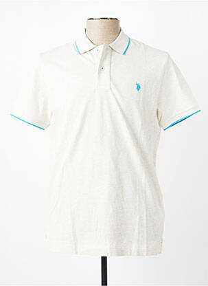 Polo tissage chiné manches courtes beige U.S. POLO ASSN homme