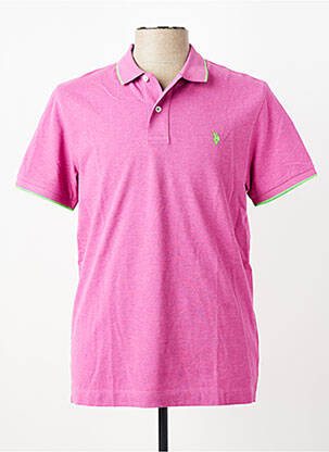 Polo tissage chiné manches courtes rose U.S. POLO ASSN homme