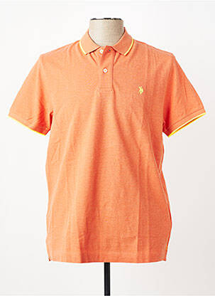 Polo tissage chiné manches courtes orange U.S. POLO ASSN homme