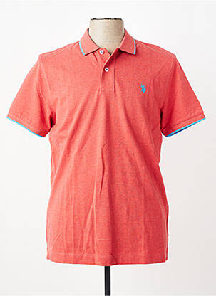 Polo tissage chiné manches courtes rouge U.S. POLO ASSN homme