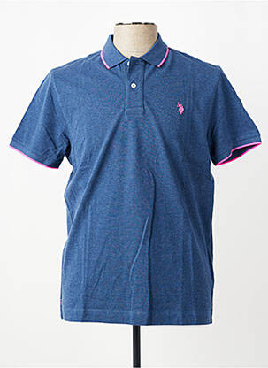 Polo tissage chiné manches courtes bleu U.S. POLO ASSN homme