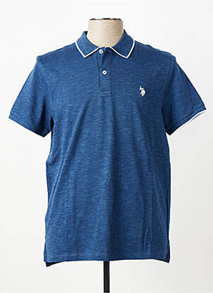 Polo tissage chiné manches courtes bleu U.S. POLO ASSN homme