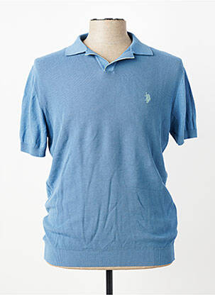 Pull stretch manches courtes bleu U.S. POLO ASSN homme