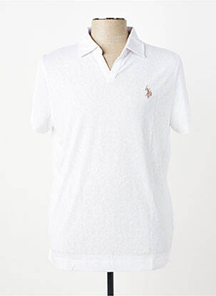 Polo tissage jersey manches courtes blanc U.S. POLO ASSN homme