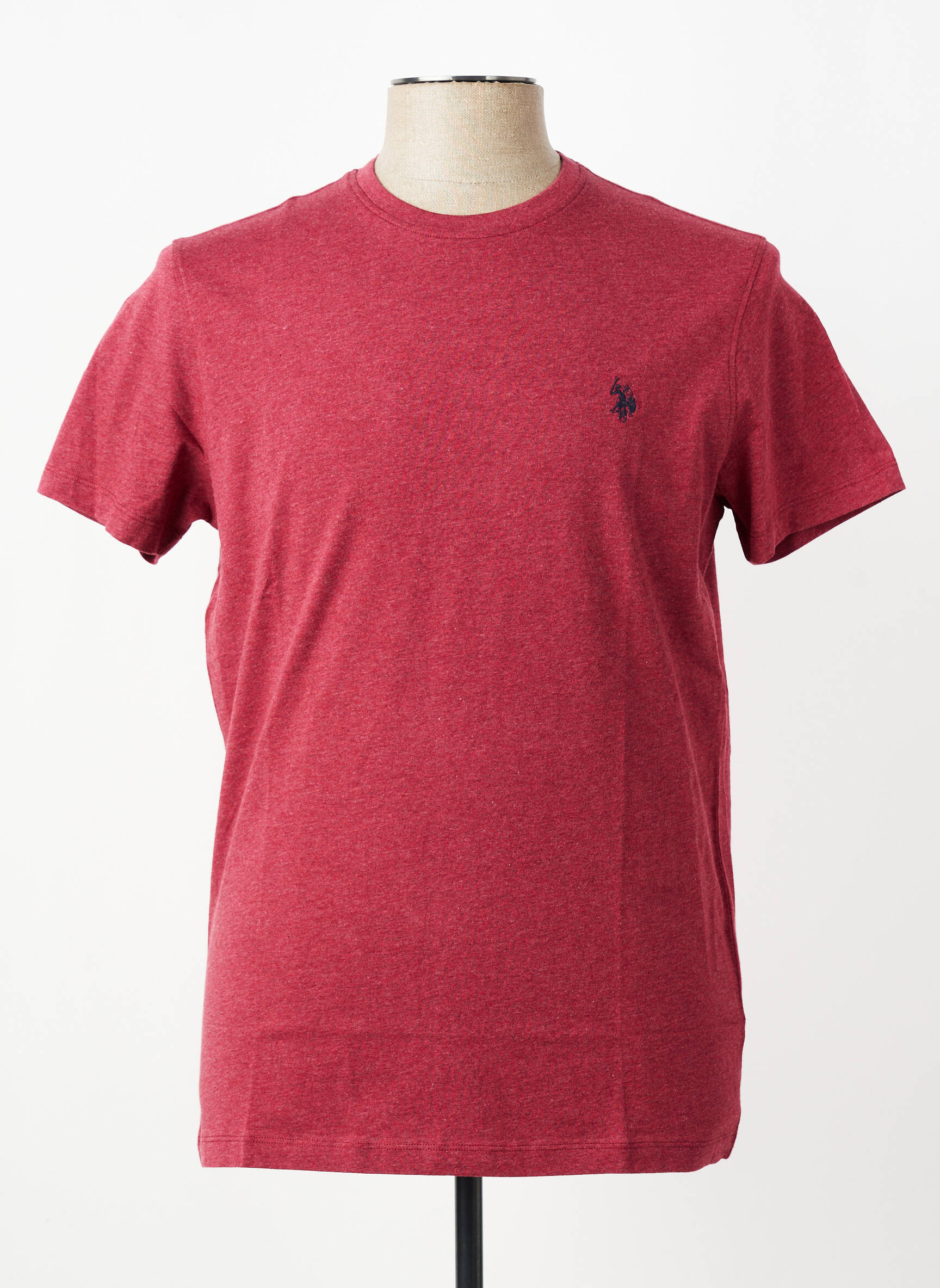 T-shirt tissage chiné manches courtes rouge U.S. POLO ASSN homme