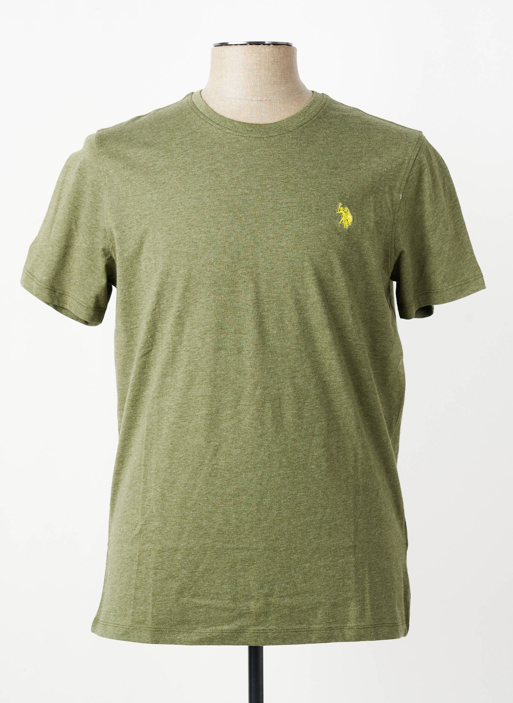 T-shirt tissage chiné manches courtes vert U.S. POLO ASSN homme