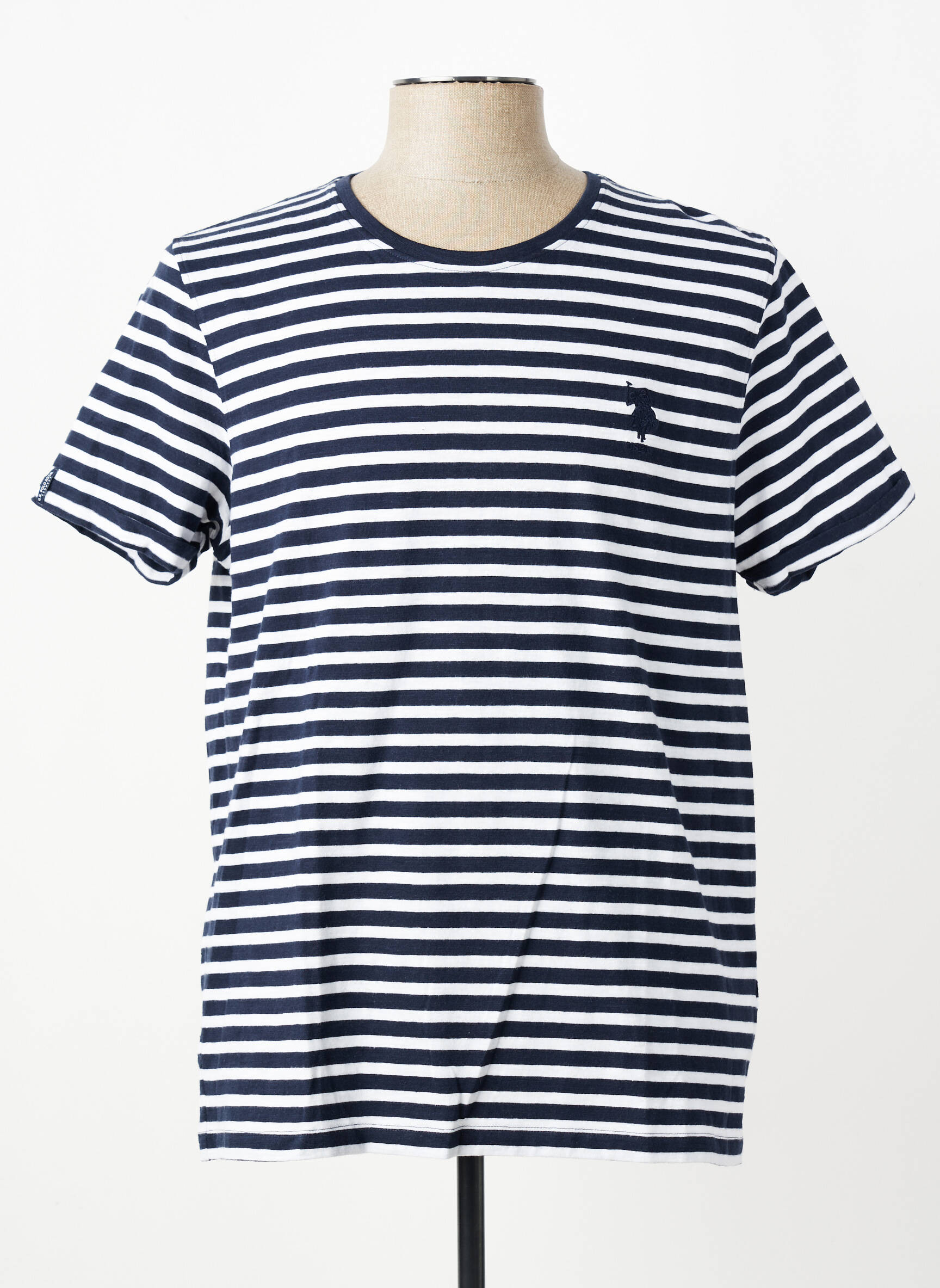 T-shirt coupe cintrée manches courtes bleu U.S. POLO ASSN homme