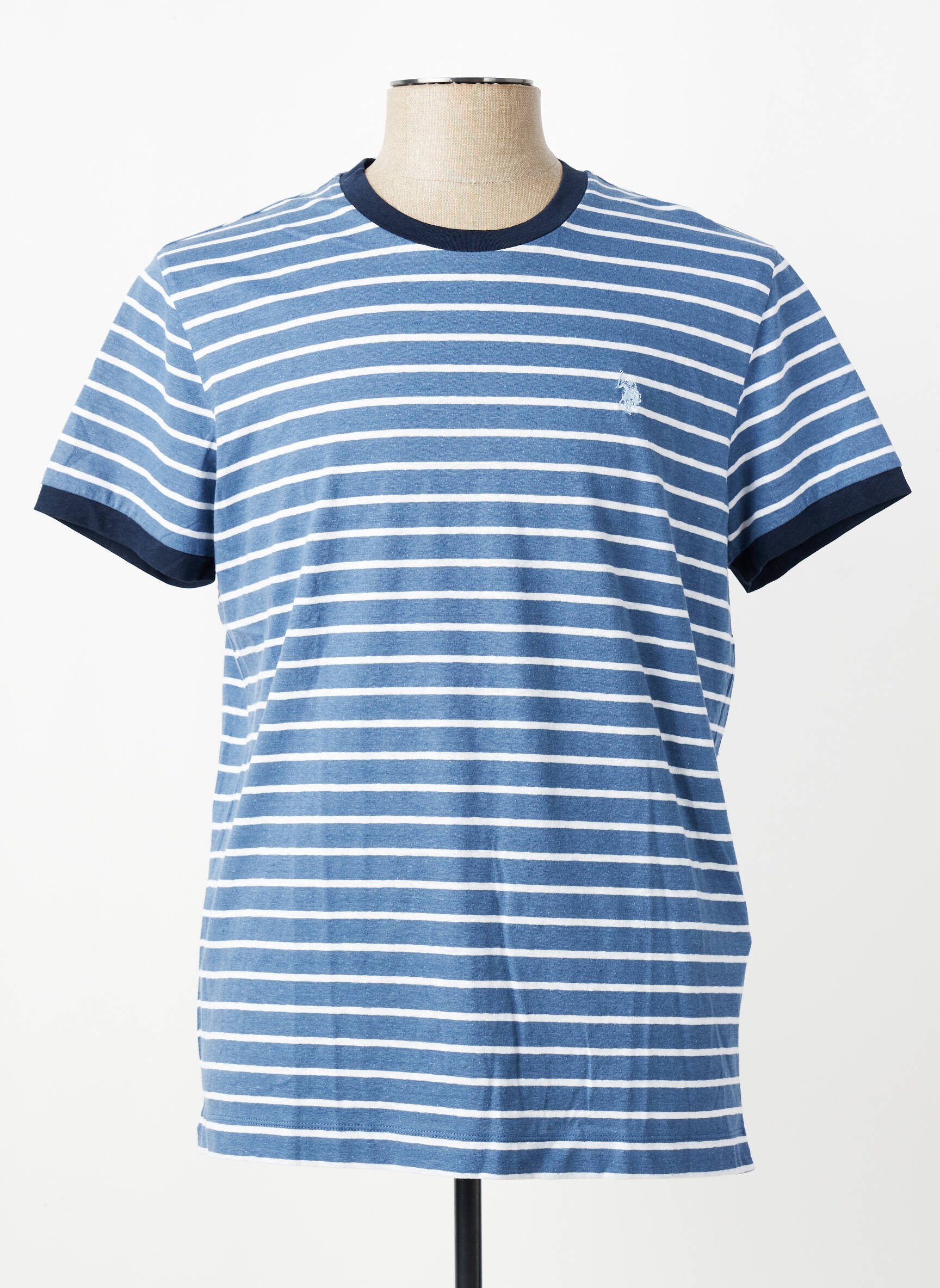 T-shirt broderie manches courtes bleu U.S. POLO ASSN homme
