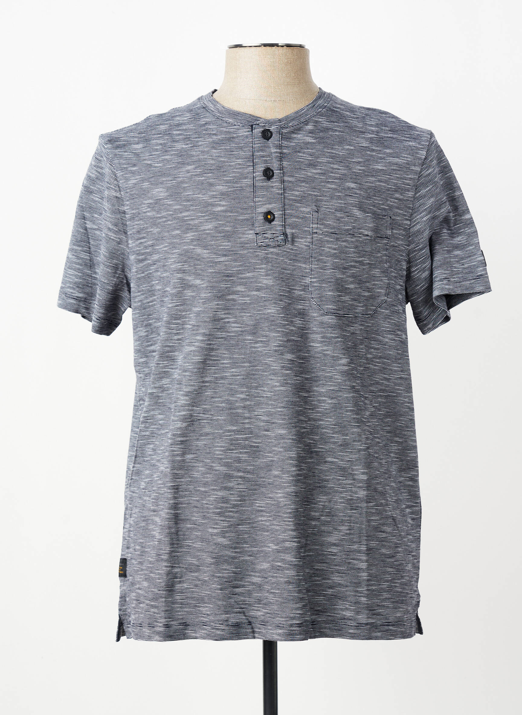 T-shirt tissage chiné manches courtes bleu CAMEL ACTIVE homme