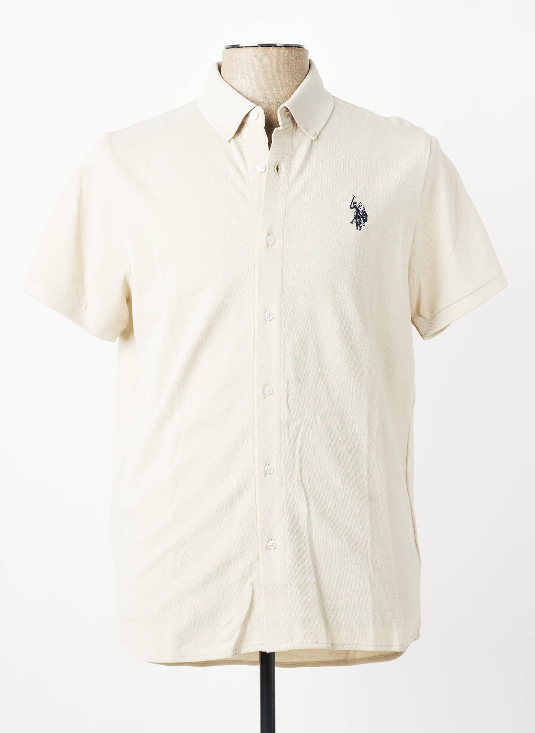 Polo stretch manches courtes beige U.S. POLO ASSN homme