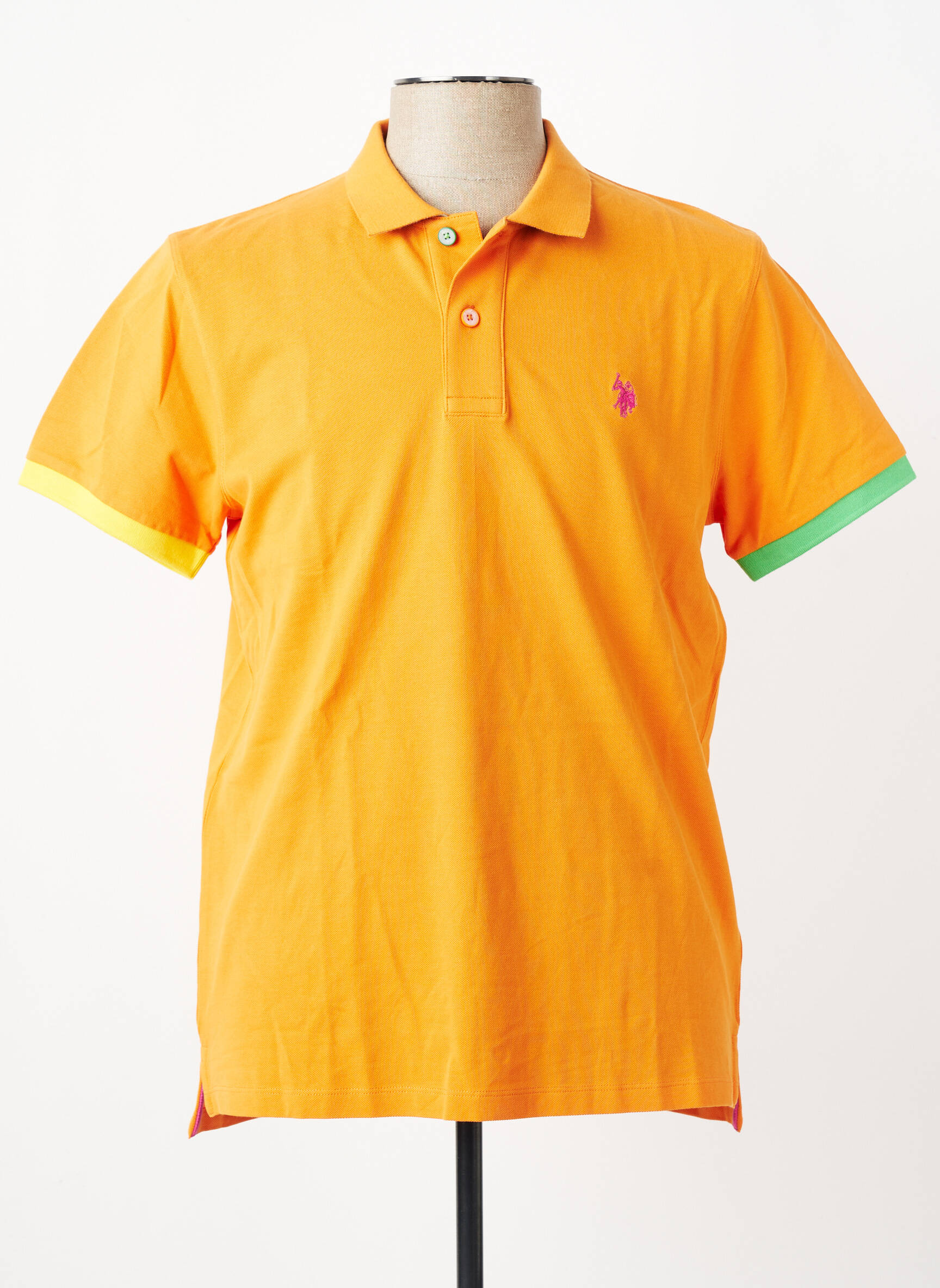 Polo stretch manches courtes orange U.S. POLO ASSN homme