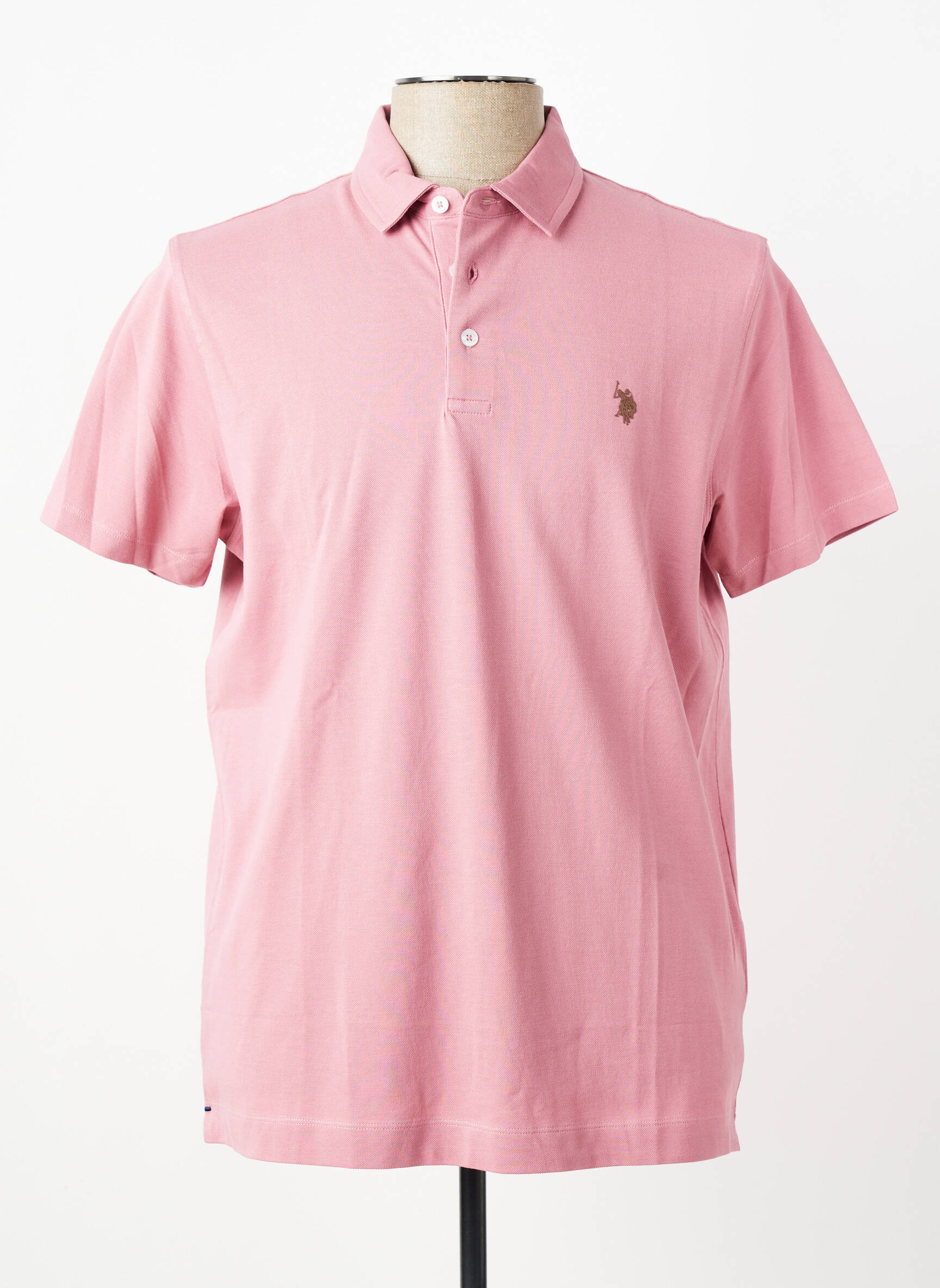 Polo stretch manches courtes rose U.S. POLO ASSN homme