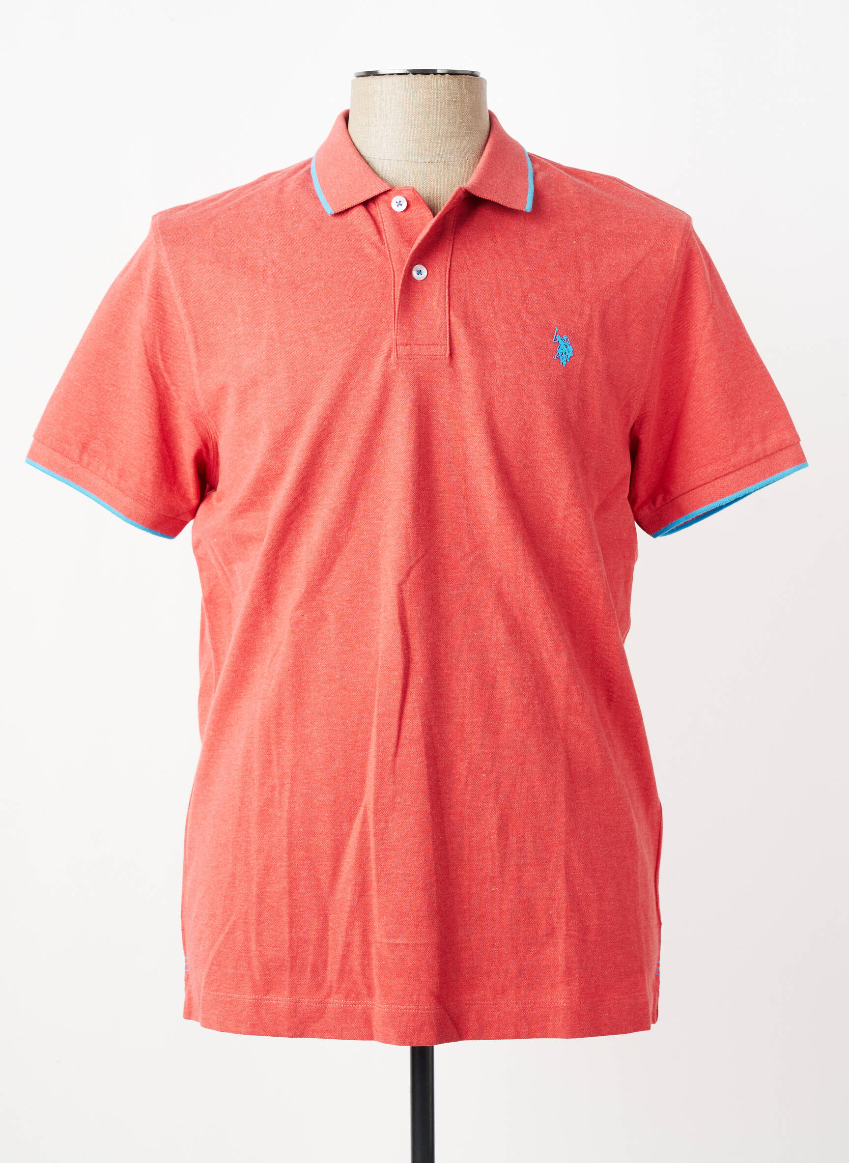 Polo tissage chiné manches courtes rouge U.S. POLO ASSN homme