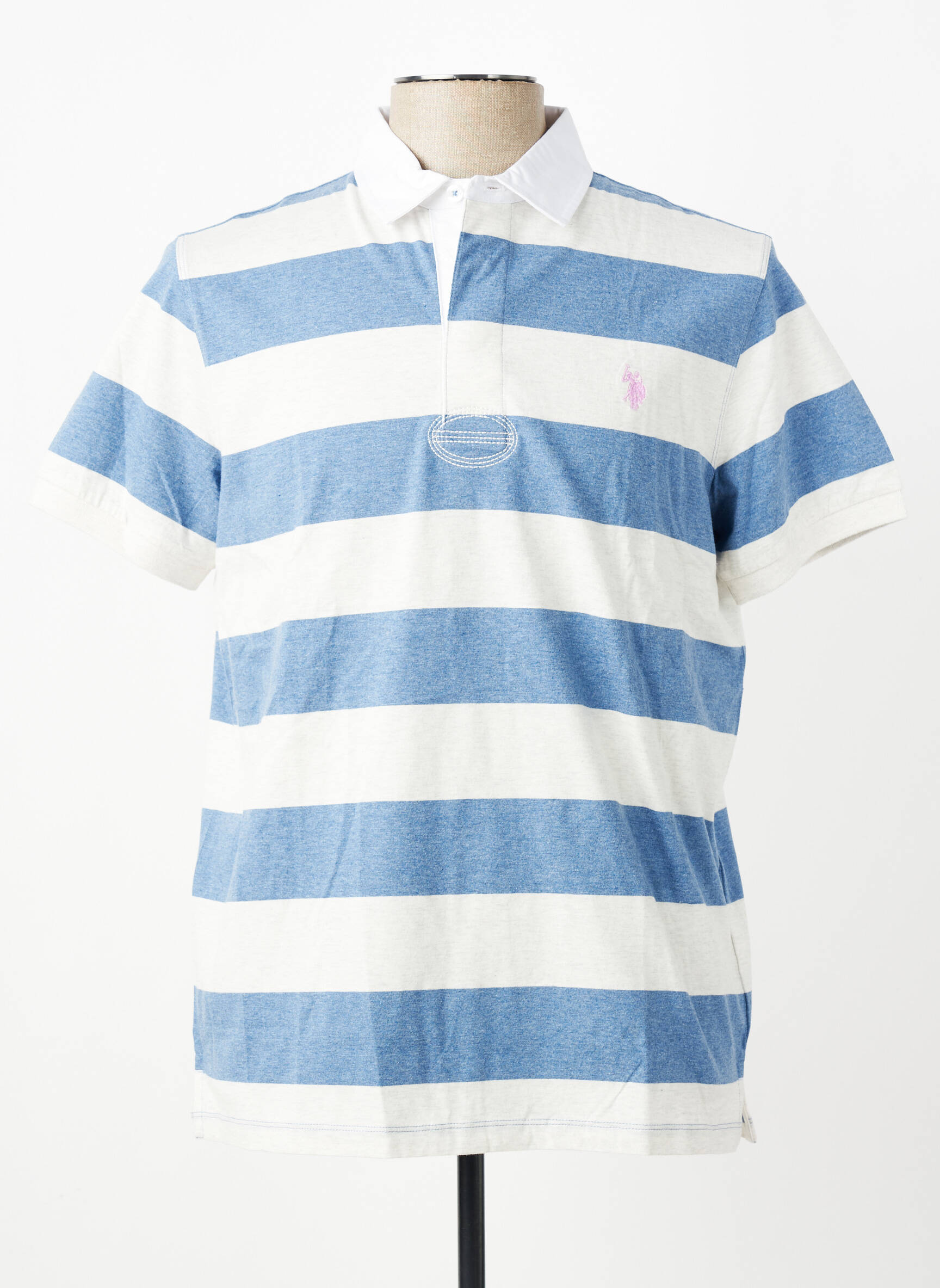 Polo tissage jersey manches courtes bleu U.S. POLO ASSN homme