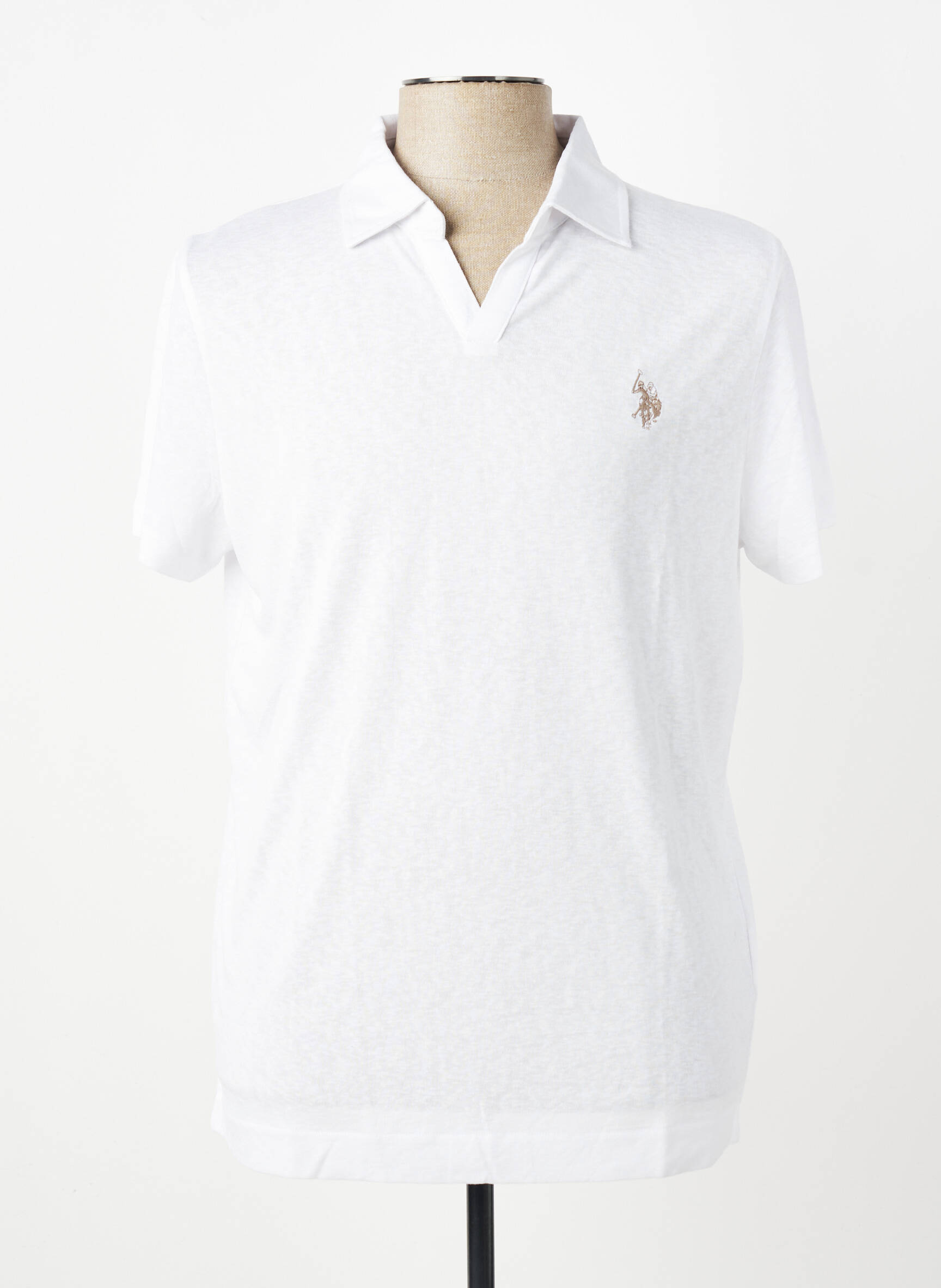 Polo tissage jersey manches courtes blanc U.S. POLO ASSN homme