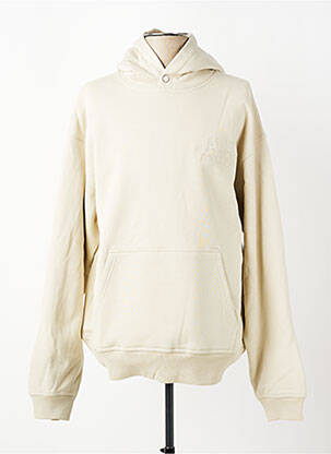 Sweat-shirt à capuche broderie manches longues beige AVIREX homme