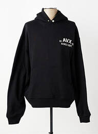 Sweat-shirt à capuche broderie manches longues noir AVIREX homme