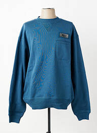 Sweat-shirt sérigraphie floquée manches longues bleu AVIREX homme