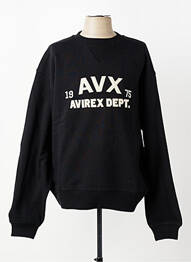 Sweat-shirt broderie manches longues noir AVIREX homme