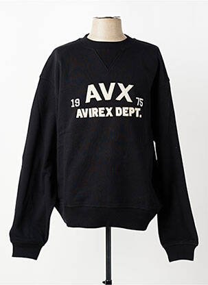 Sweat-shirt broderie manches longues noir AVIREX homme