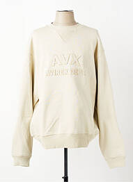 Sweat-shirt broderie manches longues beige AVIREX homme