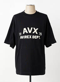 T-shirt broderie manches courtes noir AVIREX homme