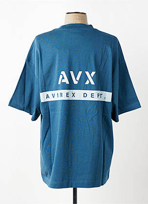 T-shirt coupe droite manches courtes bleu AVIREX homme