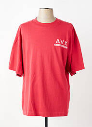 T-shirt coupe droite manches courtes rouge AVIREX homme