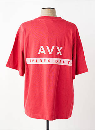 T-shirt coupe droite manches courtes rouge AVIREX homme