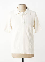 Pull stretch manches courtes beige WOOL & CO homme