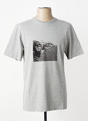 T-shirt tissage chiné manches courtes gris TRAMAROSSA homme
