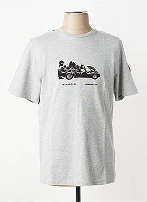 T-shirt tissage chiné manches courtes gris TRAMAROSSA homme