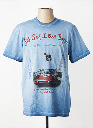 T-shirt coupe cintrée manches courtes bleu BOB homme