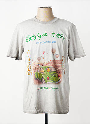 T-shirt coupe cintrée manches courtes gris BOB homme