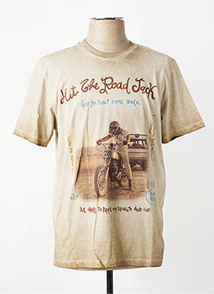 T-shirt coupe cintrée manches courtes marron BOB homme