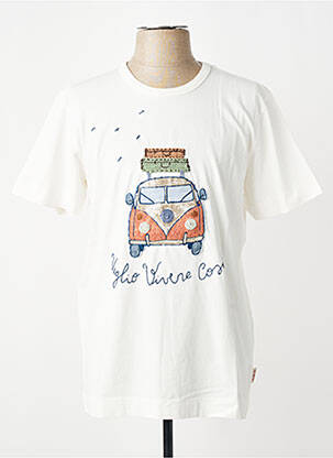 T-shirt broderie manches courtes beige BOB homme
