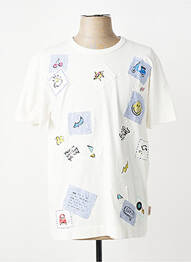 T-shirt broderie manches courtes beige BOB homme