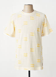 T-shirt coupe cintrée manches courtes beige BOB homme
