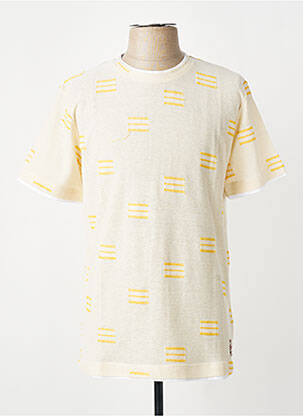 T-shirt coupe cintrée manches courtes beige BOB homme