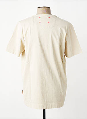 T-shirt broderie manches courtes beige BOB homme